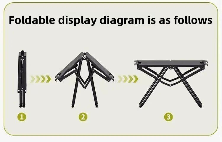 Outdoor folding table, easy to install, camping table, aluminum alloy, lightweight picnic table, portable storage,multi-function