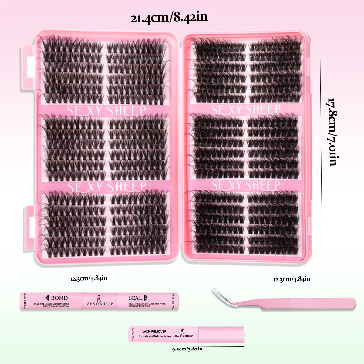 Lash Clusters Natural Manga Lash Extension Individuals Cluster Lashes 8-16mm DIY at home With Bond And Seal Remover Tweezer