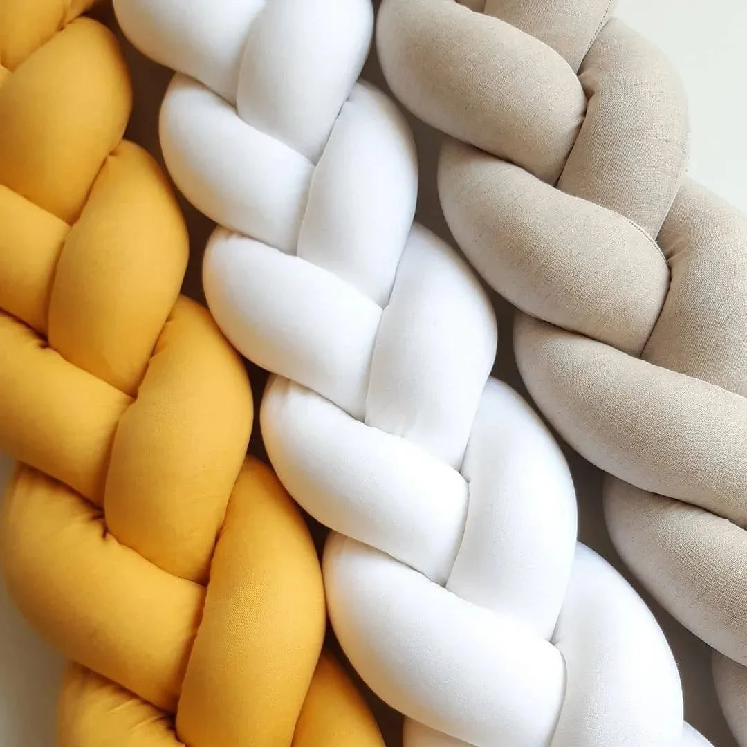 Baby Crib Protector Bed Braid Knot Cushion for Infant Kids 3 Shares Toddler Baby Bed Bumpers In The Crib Newborn 1M/2M/3M/4M