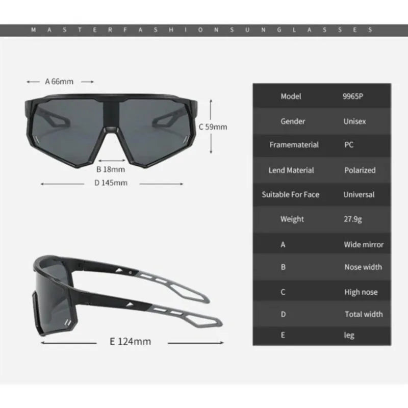 New Sports Cycling Sunglasses Large Frame Fishing Driving Outdoor Goggles Anti-Ultraviolet Windproof Durable Eyewear