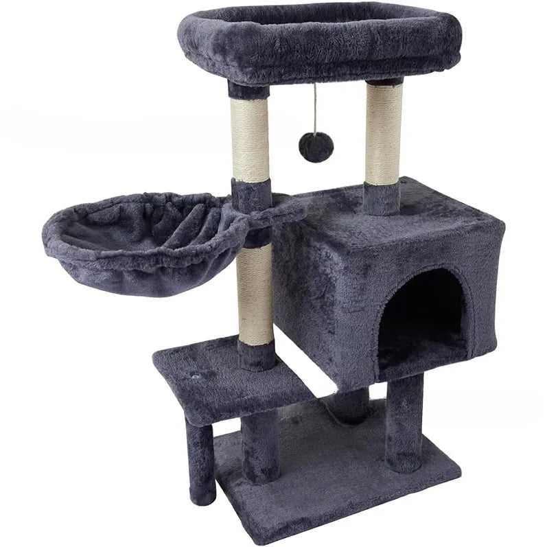 Cat Tree Cat Tower Condominium with Condominium and Hanging Ball and Scratching Post, Large Cat House for Kittens and Cats