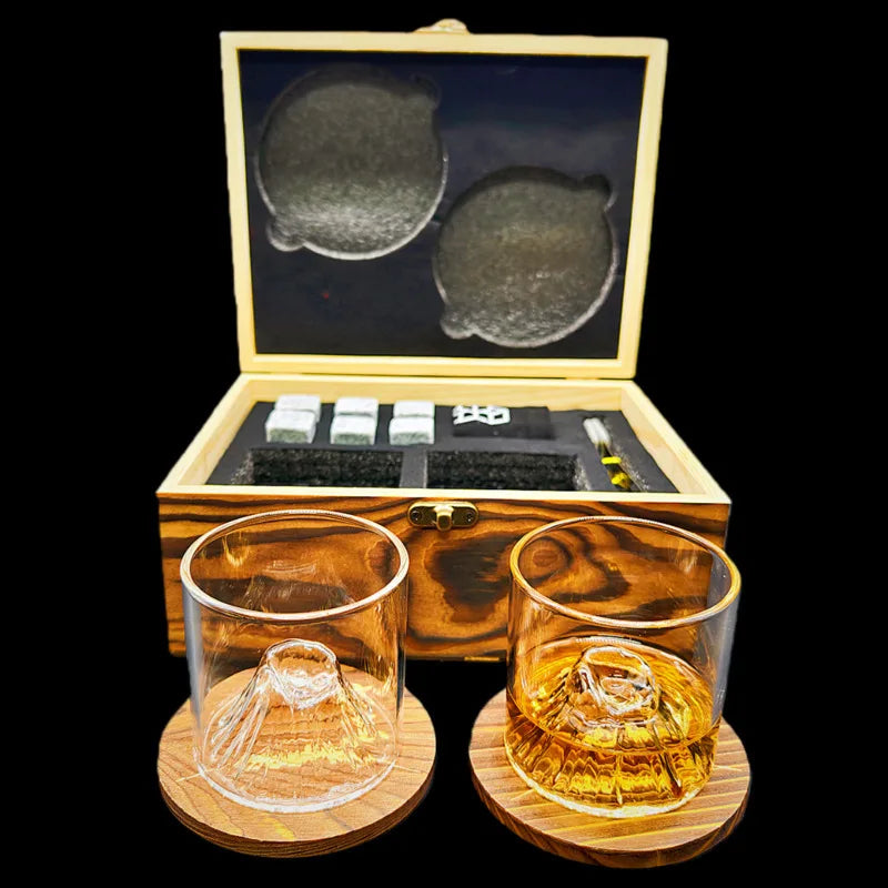 Whiskey Stones Gift Set,2 Glasses,6 Whiskey Stones,Ice Tongs,Reusable Whiskey Glasses,Men's Gift Father's Day Gift,Bar Party Kit