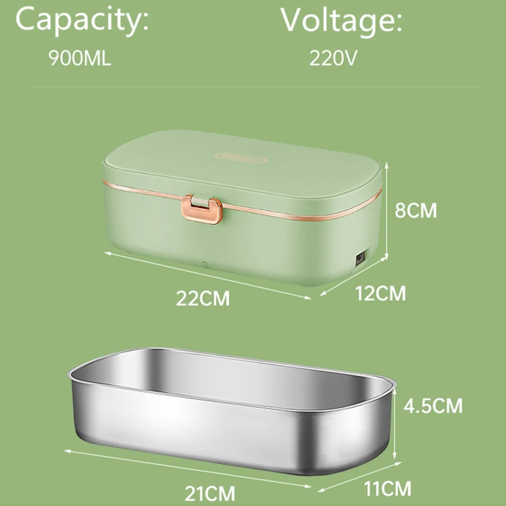 Office Thermal Lunch Boxes, Portable Electric Lunch Boxes, Water Free Heating Bento Box Stainless Steel Food Warmer