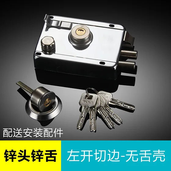 Door Lock Strong Deadbolt Home Security Universal Exterior Anti-theft Accessory Stainless Steel Multiple Insurance Smooth