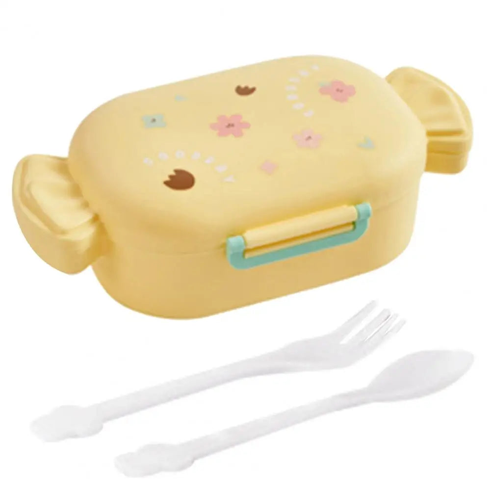 Cartoon Bento Box for Kids School Food Storage Container Microwavable Portable Picnic Basket Round Lunchbox with Handle