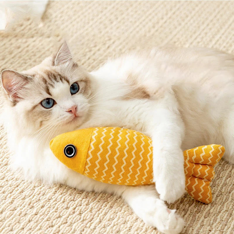 Cat Toys Fish Interactive Cat Toy Cat Chew Toy Simulation Fish Cat Pillow Kitten Exercise Kicker Toys for Indoor Cats Kitty Kit