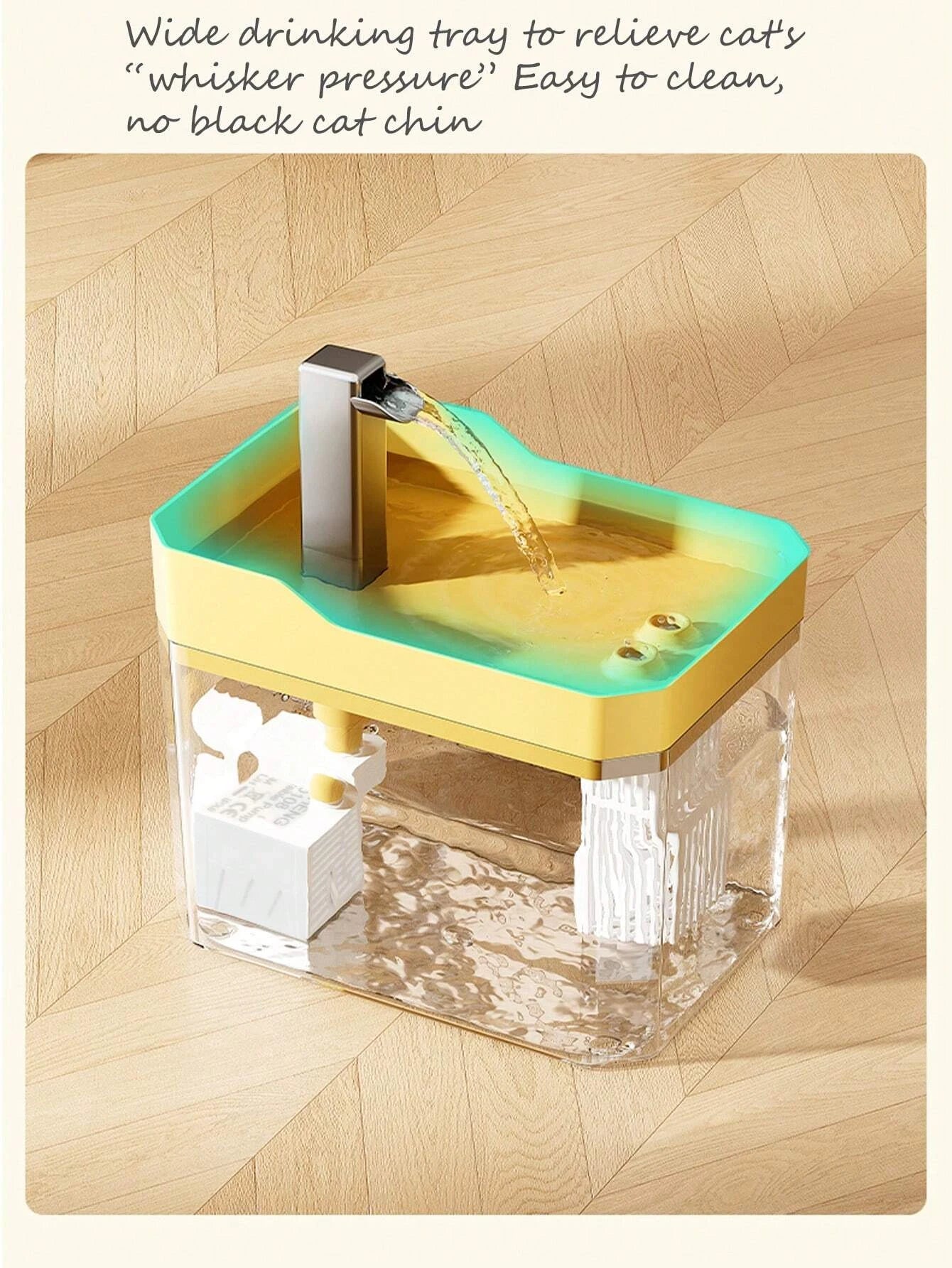 Cat Water Fountain Auto Filter Transparent Cat Drinker USB Anti-Dry Burning Recirculate Filtering Water Dispenser with Pump