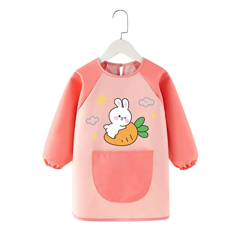 Baby Bib Painting Bib Waterproof Girl Painting Protective Clothing Boy Kitchen Kindergarten Eating Baby Gown
