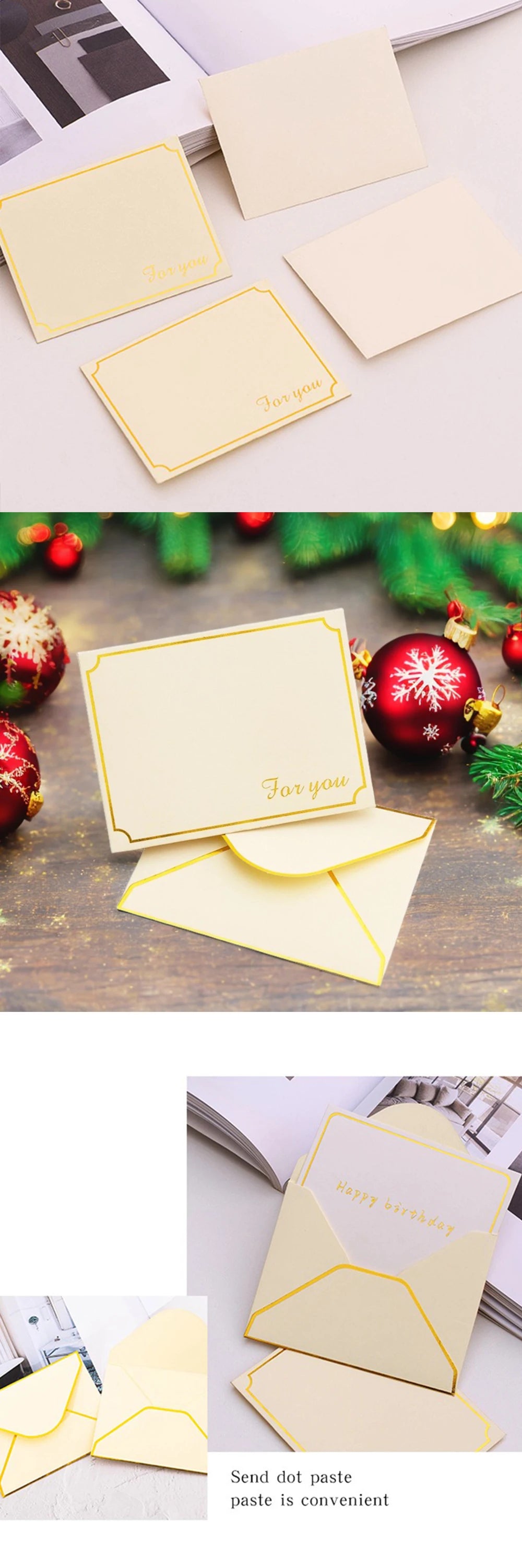 1 Set 23cm Luxury Ribbon Gift Box with Lafite Grass Bronzing Envelope Greeting Card Storage Party Wedding Souvenir Packaging ZYF