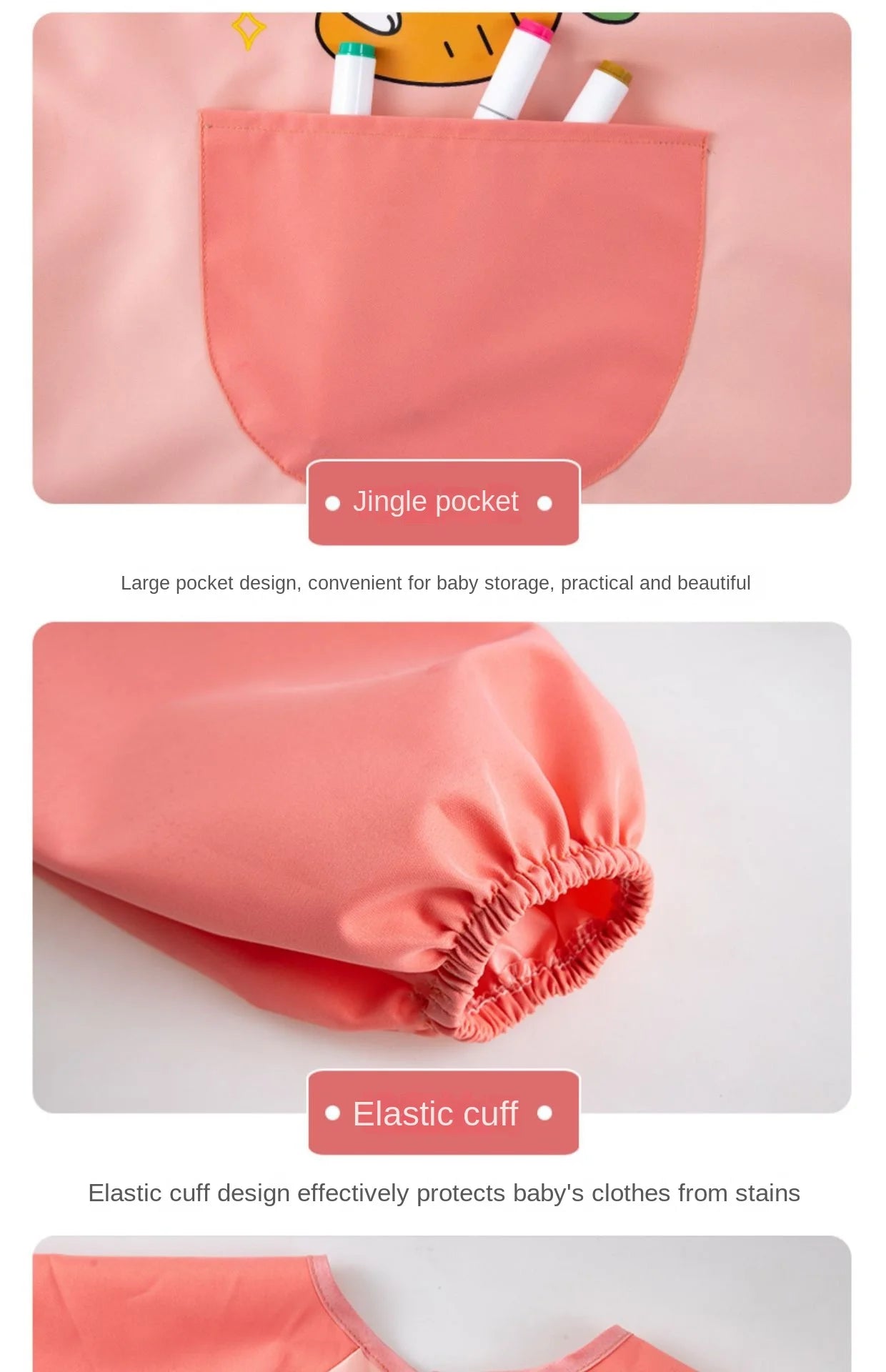 Baby Bib Painting Bib Waterproof Girl Painting Protective Clothing Boy Kitchen Kindergarten Eating Baby Gown