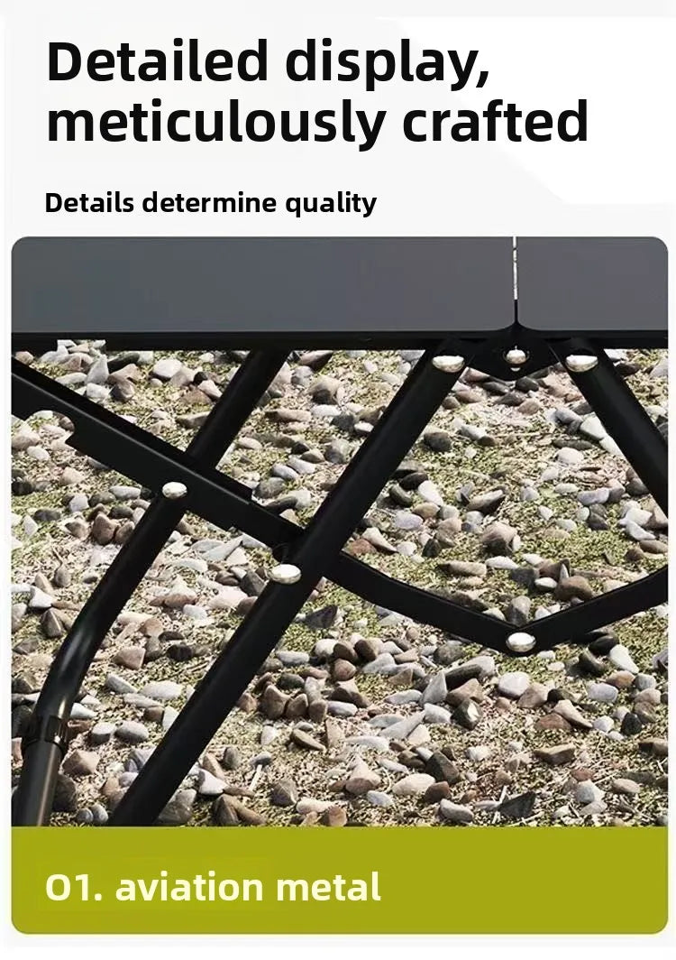 Outdoor folding table, easy to install, camping table, aluminum alloy, lightweight picnic table, portable storage,multi-function