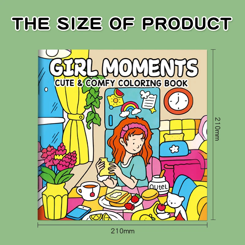 1 Book, 24-page Fun Coloring Book, Animal World, Girl's Time, Ocean Animal Theme, Children and Adult Drawing Picture Book