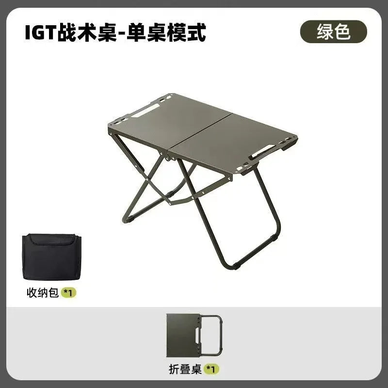 Outdoor folding table, easy to install, camping table, aluminum alloy, lightweight picnic table, portable storage,multi-function
