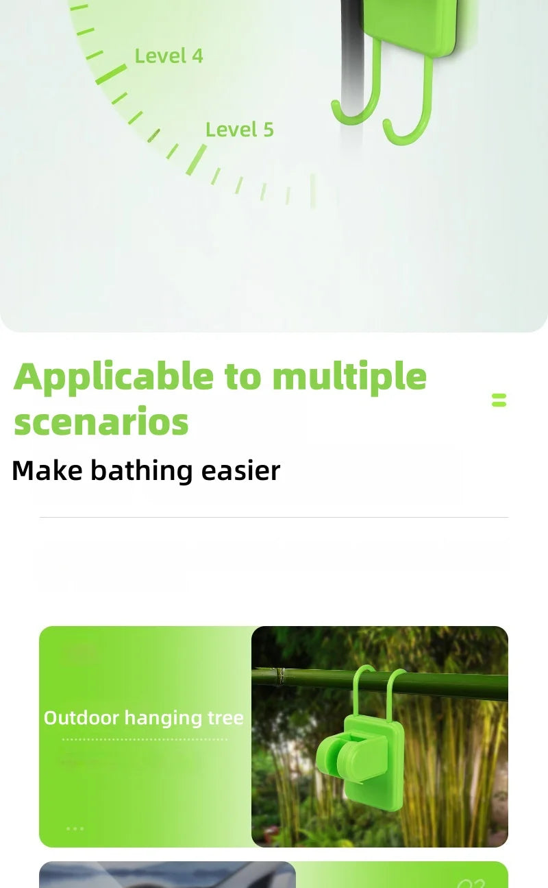 Outdoor shower unit - Portable bathing device, suitable for camping, construction sites and household use. Easy to use.