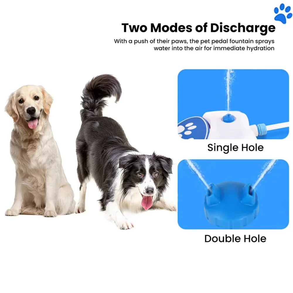 Dog Water Fountain Step Activated Outdoor Sprinkler Activated Water Feeder Large Pets Hydration with Water Hose