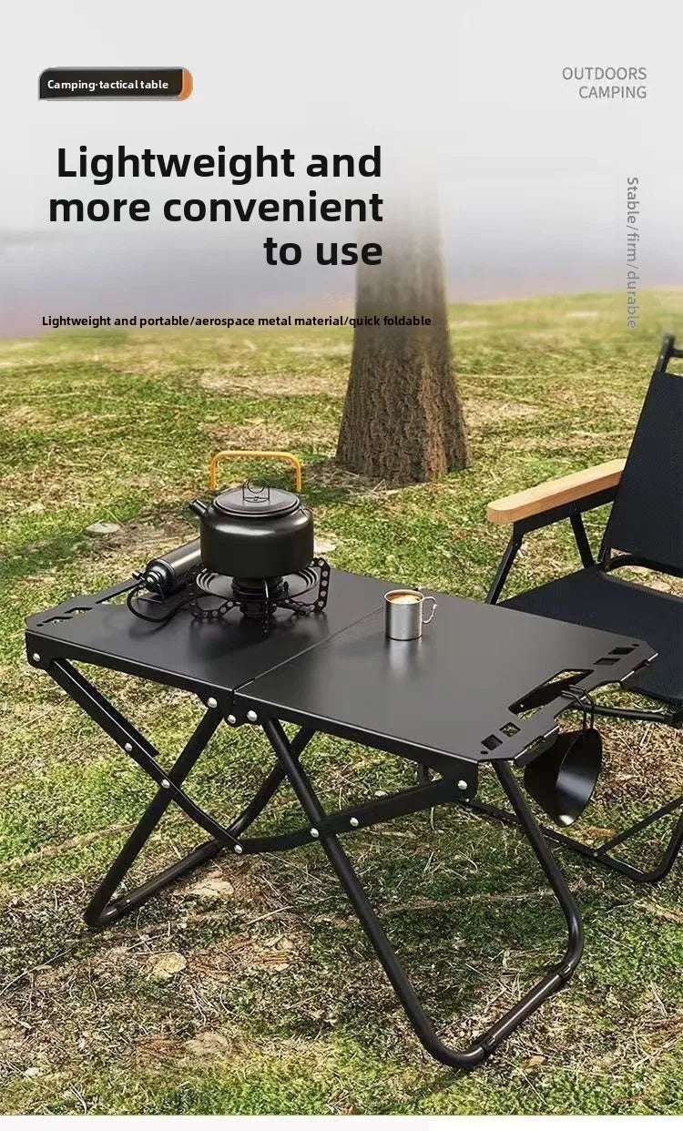 Outdoor folding table, easy to install, camping table, aluminum alloy, lightweight picnic table, portable storage,multi-function