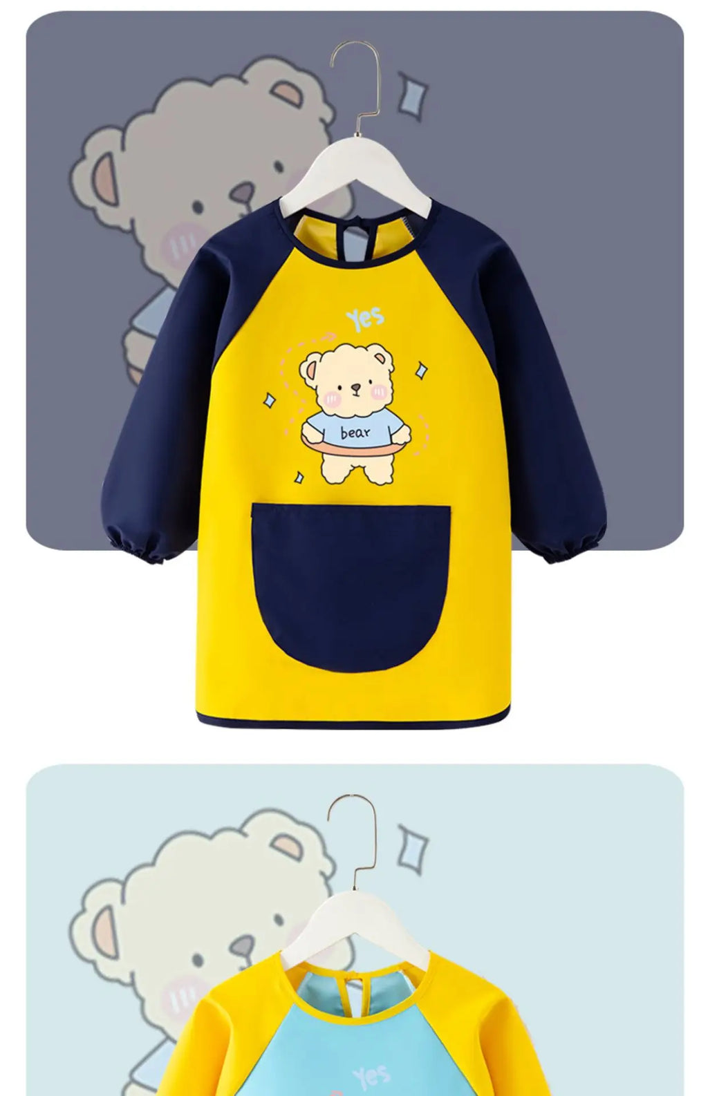 Baby Bib Painting Bib Waterproof Girl Painting Protective Clothing Boy Kitchen Kindergarten Eating Baby Gown