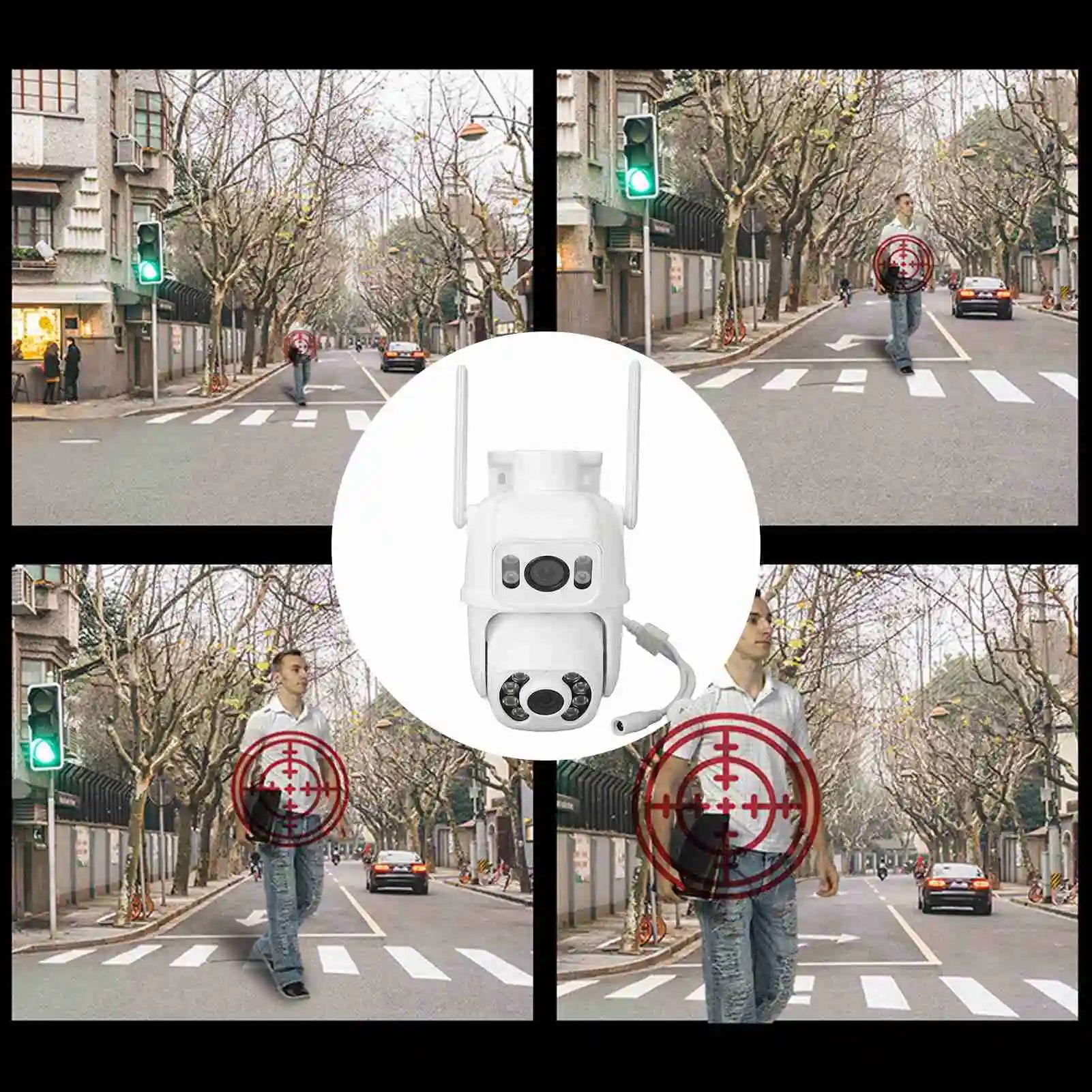 Security Camera WiFi Dual Lens 6MP Night Vision HD  Motion Detection for Home Outdoor