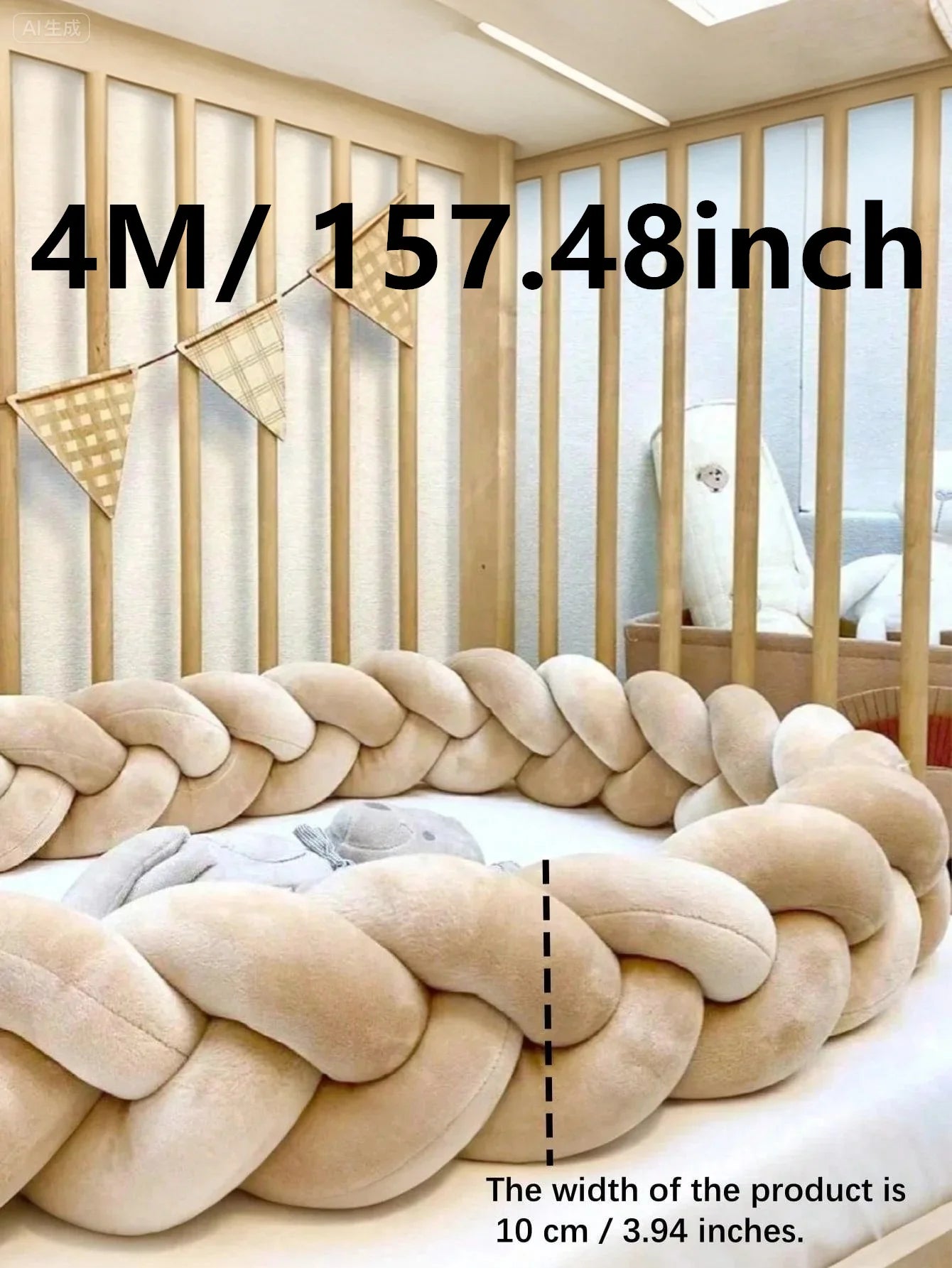 Baby Crib Protector Bed Braid Knot Cushion for Infant Kids 3 Shares Toddler Baby Bed Bumpers In The Crib Newborn 1M/2M/3M/4M