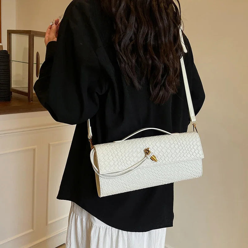 High-End Vintage Designer Tote Bag - Elegant Crossbody Leather Purse For Women, Trendy Minimalist Commuter Bag With Letter Logo