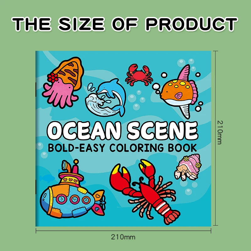 1 Book, 24-page Fun Coloring Book, Animal World, Girl's Time, Ocean Animal Theme, Children and Adult Drawing Picture Book