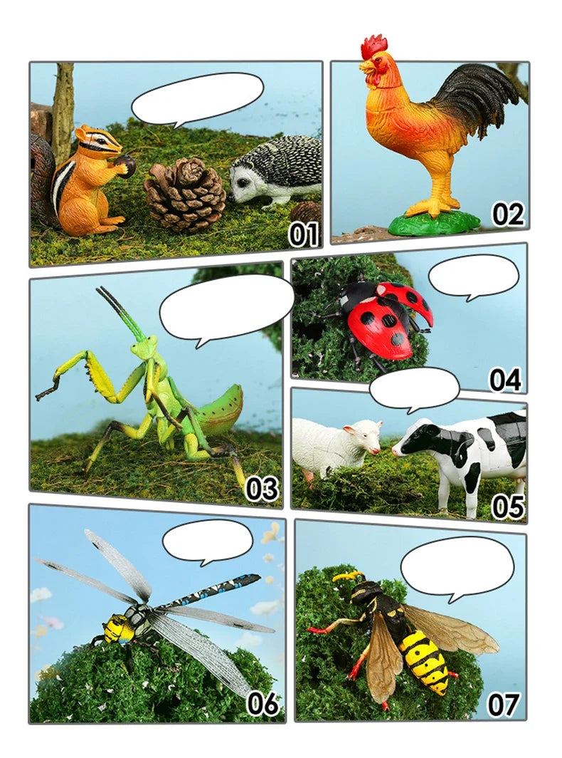 New DIY Assembled Simulated Insect & Animal Model - Children's Room Desktop Decoration Ornaments, Educational Toys & Kids' Gift
