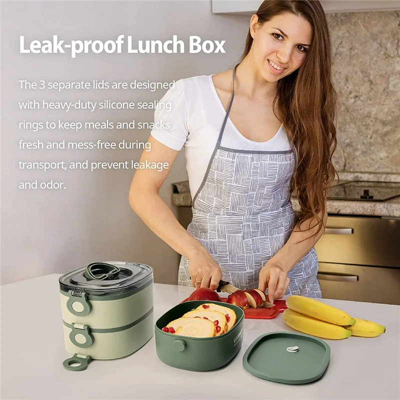 ABKJ-Bento Box Adult Lunch Box, Leak-Proof, Stacking Bento Box Lunch Box,Portable Food Container Storage Boxes