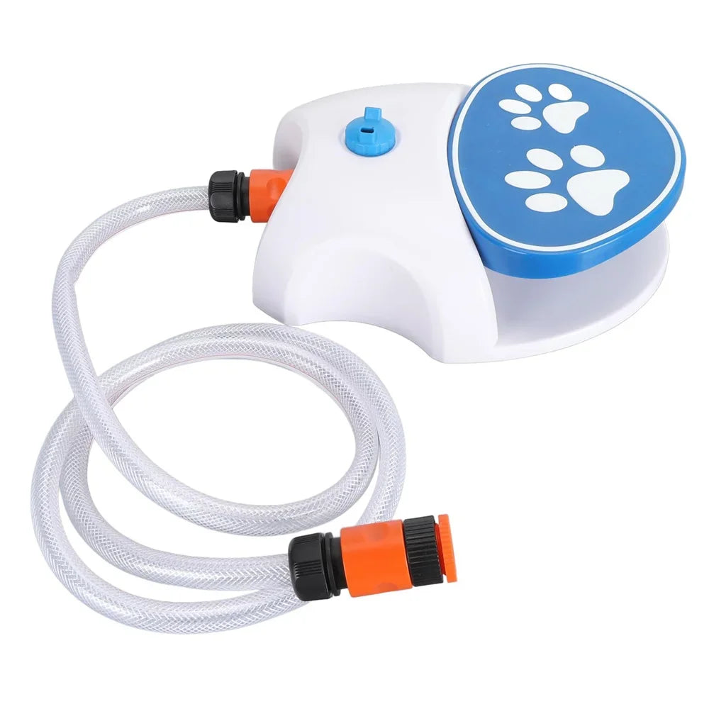 Dog Water Fountain Step Activated Outdoor Sprinkler Activated Water Feeder Large Pets Hydration with Water Hose
