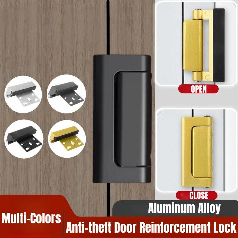 New Inward Home Security Door Reinforcement Lock,3 Inch Stop,Aluminum Alloy Anti-theft Door Locks Preventing Unauthorized Entry