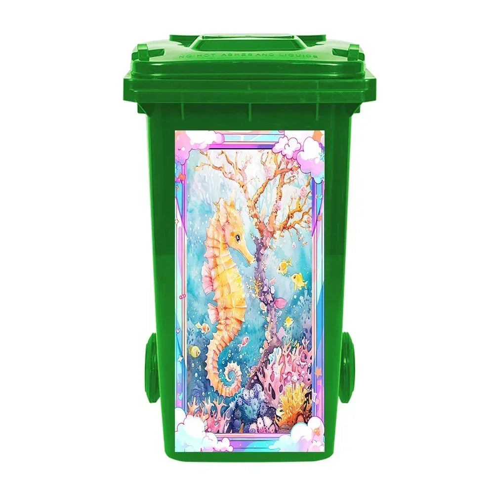 Cute Animal Outdoor Trash Can Decoration Self-adhesive Waterproof Stickers Litter Bins Renovation Cover Decal Garbage Bin Mural