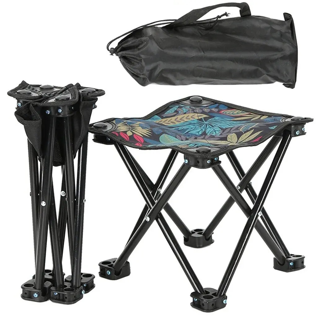 Outdoor Portable Folding Stool Camping Collapsible Foot Stool Hiking Beach Travel Picnic Fishing Seat Tools for Camping Hiking
