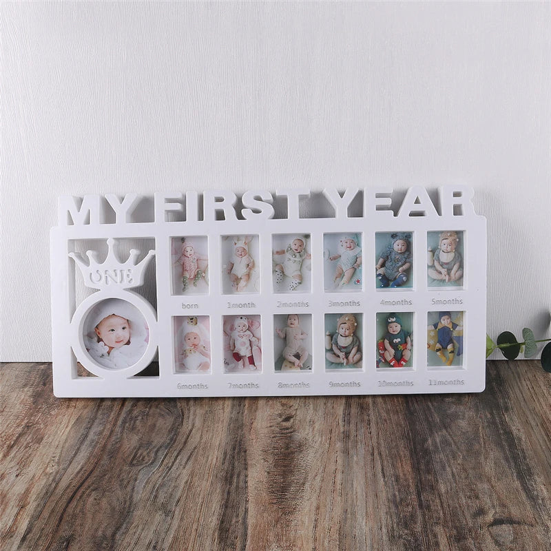 Baby Keepsake Frame 0-12 Months Pictures My First Year Photo Frame Newborn Memory Gifts Souvenirs Photo Frame For Babies