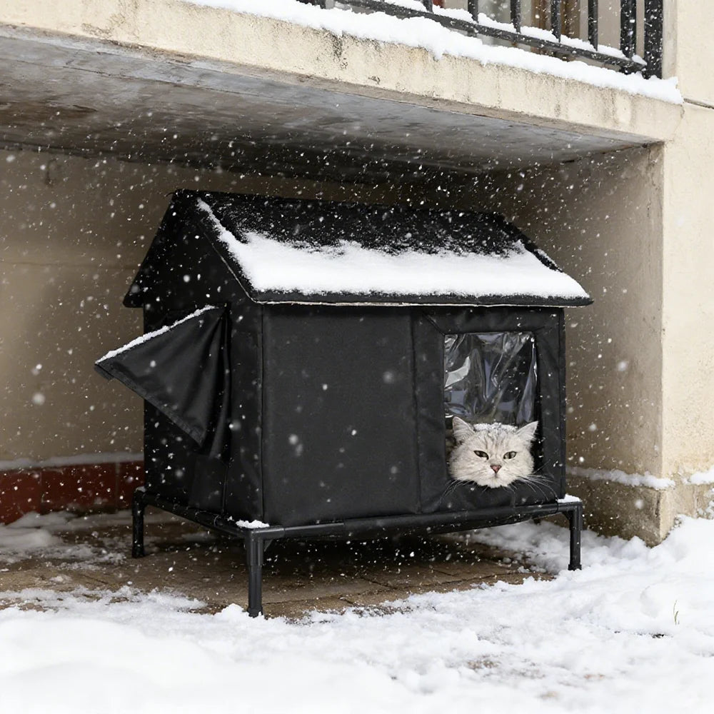 Cat House for Outdoor Puppy Waterproof Fully Insulated Selfwarming Shelter for Stray and Feral Cat Houses Beds for Indoor Cats
