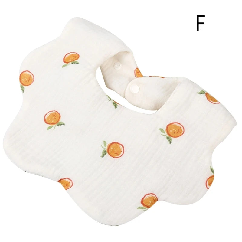 Baby Wave Shape Feeding Bib Bandana Burp Cloth Scarf Printed Soft Pure Cotton Absorbent Saliva Towel Breathable Apron Dropship