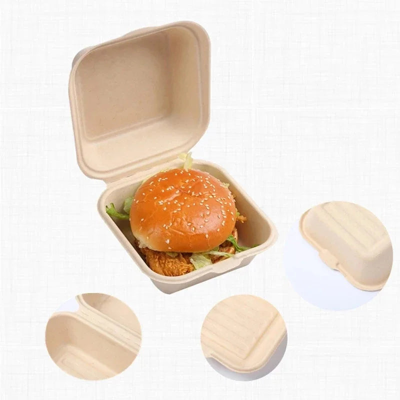 10/20pcs Disposable Bento Food Containers Baking Dessert Cake Bowl packaging Burger Snack Boxes Microwavable Home  Lunchbox