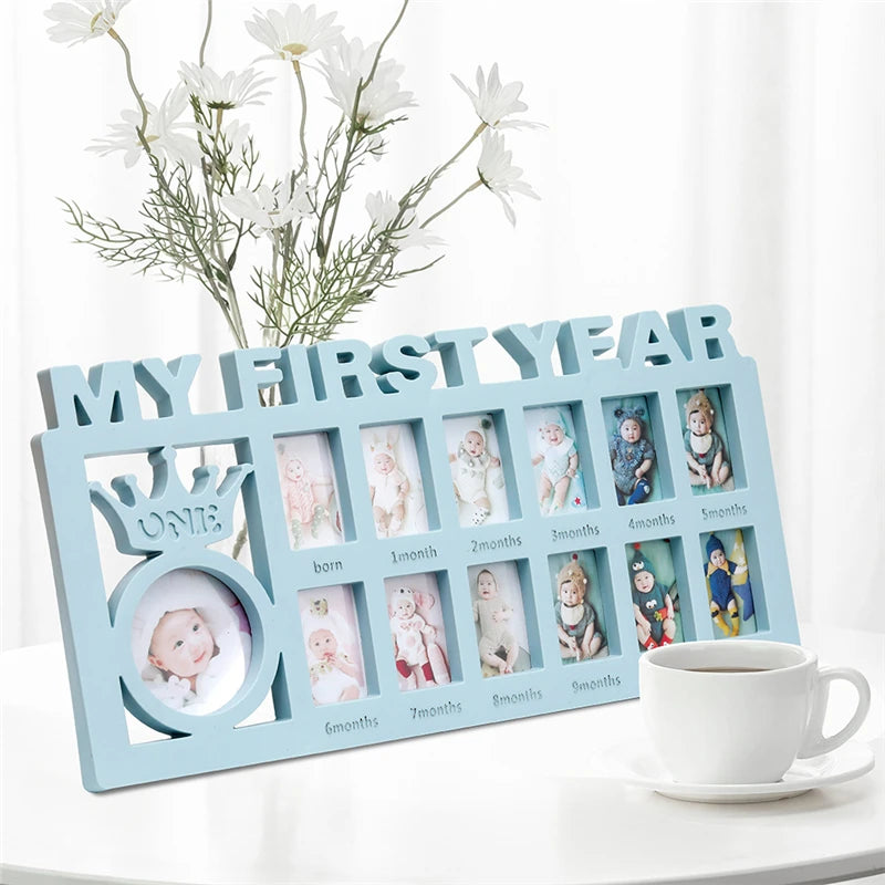 Baby Keepsake Frame 0-12 Months Pictures My First Year Photo Frame Newborn Memory Gifts Souvenirs Photo Frame For Babies