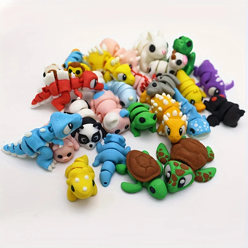 10/20 animal ornaments - colorful cartoon-style plastic decorative statues, including dogs, cats, rabbits, dinosaurs, etc.,