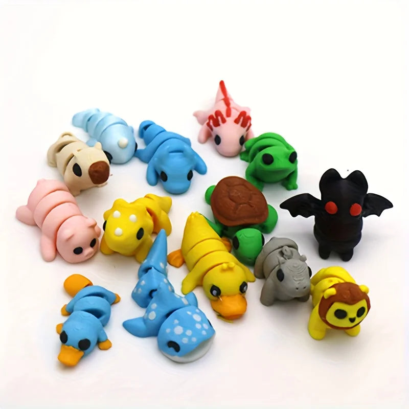 10/20 animal ornaments - colorful cartoon-style plastic decorative statues, including dogs, cats, rabbits, dinosaurs, etc.,