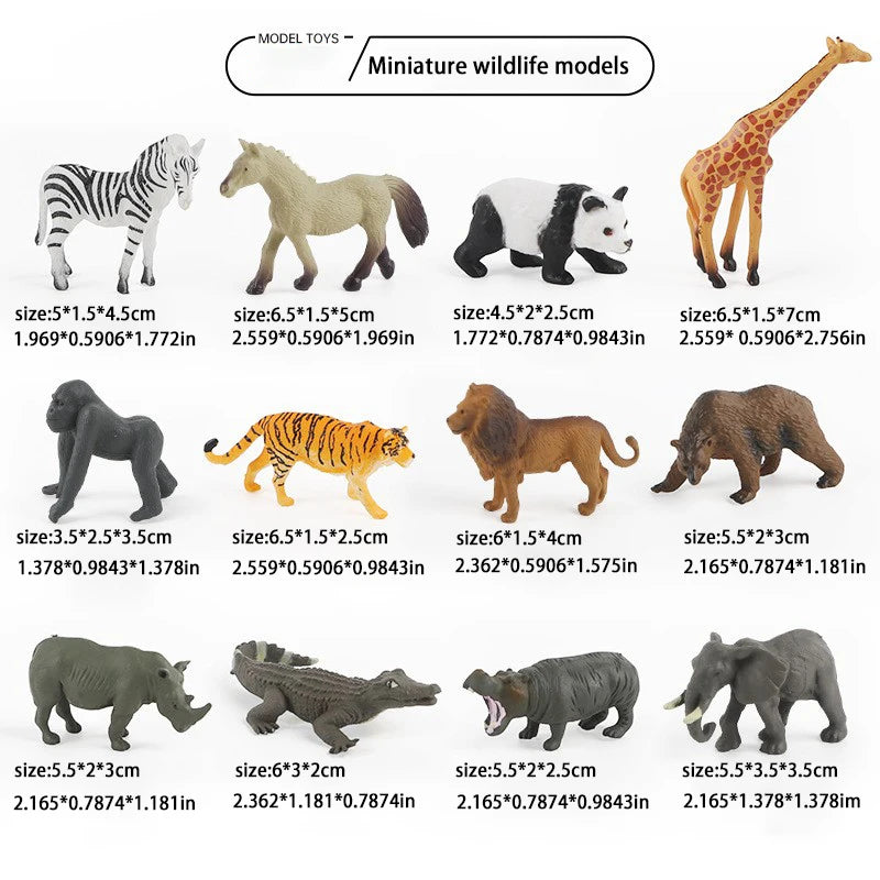 Simulated Animal Models, Children'S Toys, Wild Tigers, Lions, Elephants, Giraffes, Hippopotamuses, Solid Simulation Of Animal Li