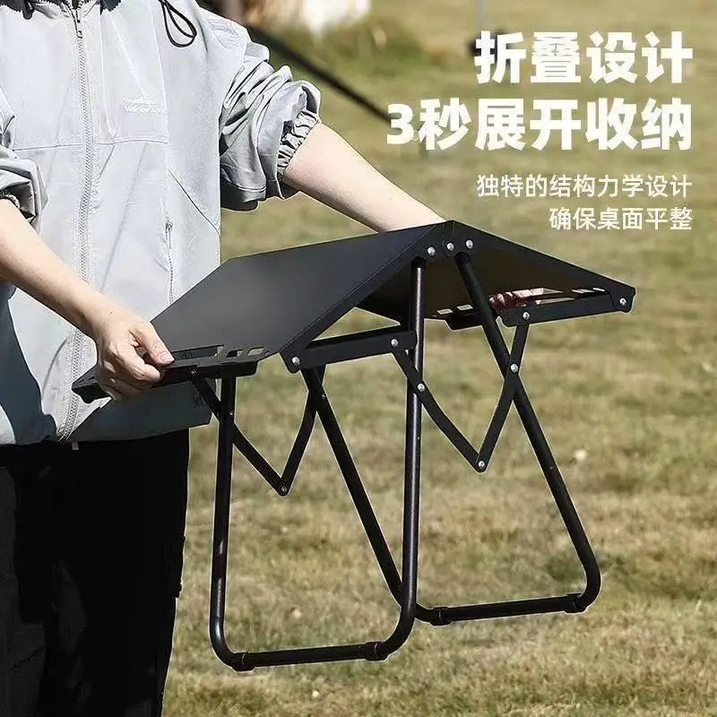 Outdoor folding table, easy to install, camping table, aluminum alloy, lightweight picnic table, portable storage,multi-function