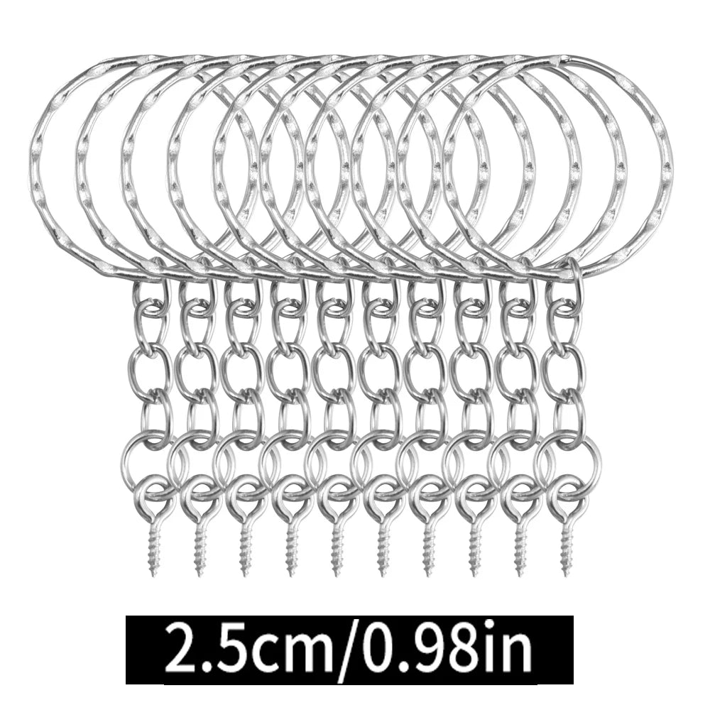 Metal Keychains with Split Rings Link Chain Key Rings Keyfob Key Pendants Holder Rings DIY Key Chains Keyring Accessories Tools