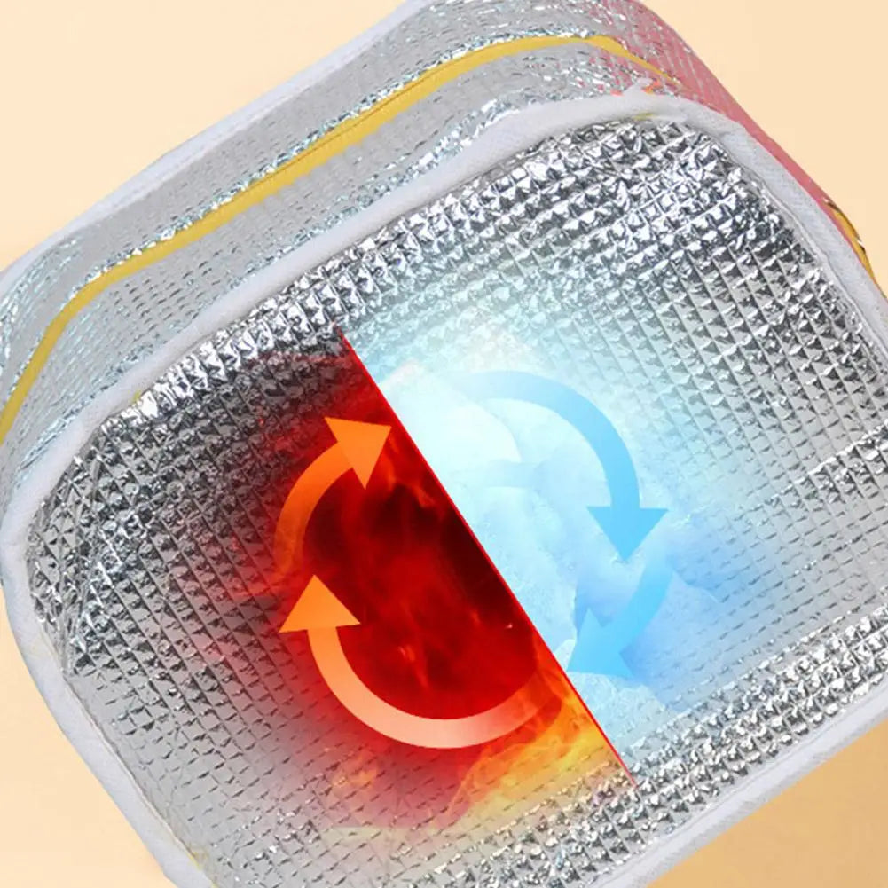 New portable lunch box bag solid color thickened thermal insulation bag insulated bento bag School work lunch bag with meal meal