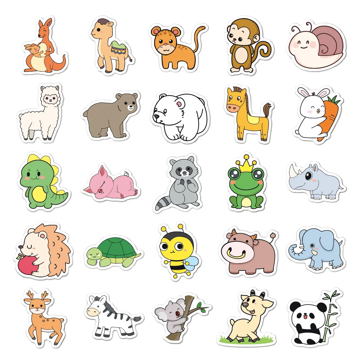 50 cartoon animal stickers, suitable for bedrooms, stationery, scrapbooks, laptops, refrigerators, suitcases, and mobile phones