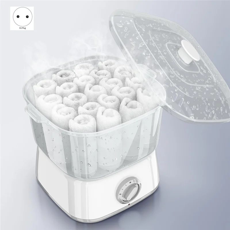 A74U Hot Towel Warmer,Rapid Heating Towel Steamer For Facials Can Hold 12 Mini Wet Towels, Portable Mini Towel Warmer EU Plug