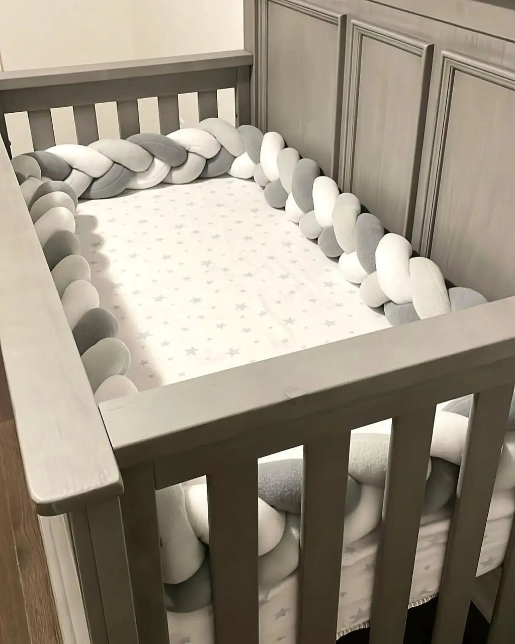 Baby Crib Protector Bed Braid Knot Cushion for Infant Kids 3 Shares Toddler Baby Bed Bumpers In The Crib Newborn 1M/2M/3M/4M