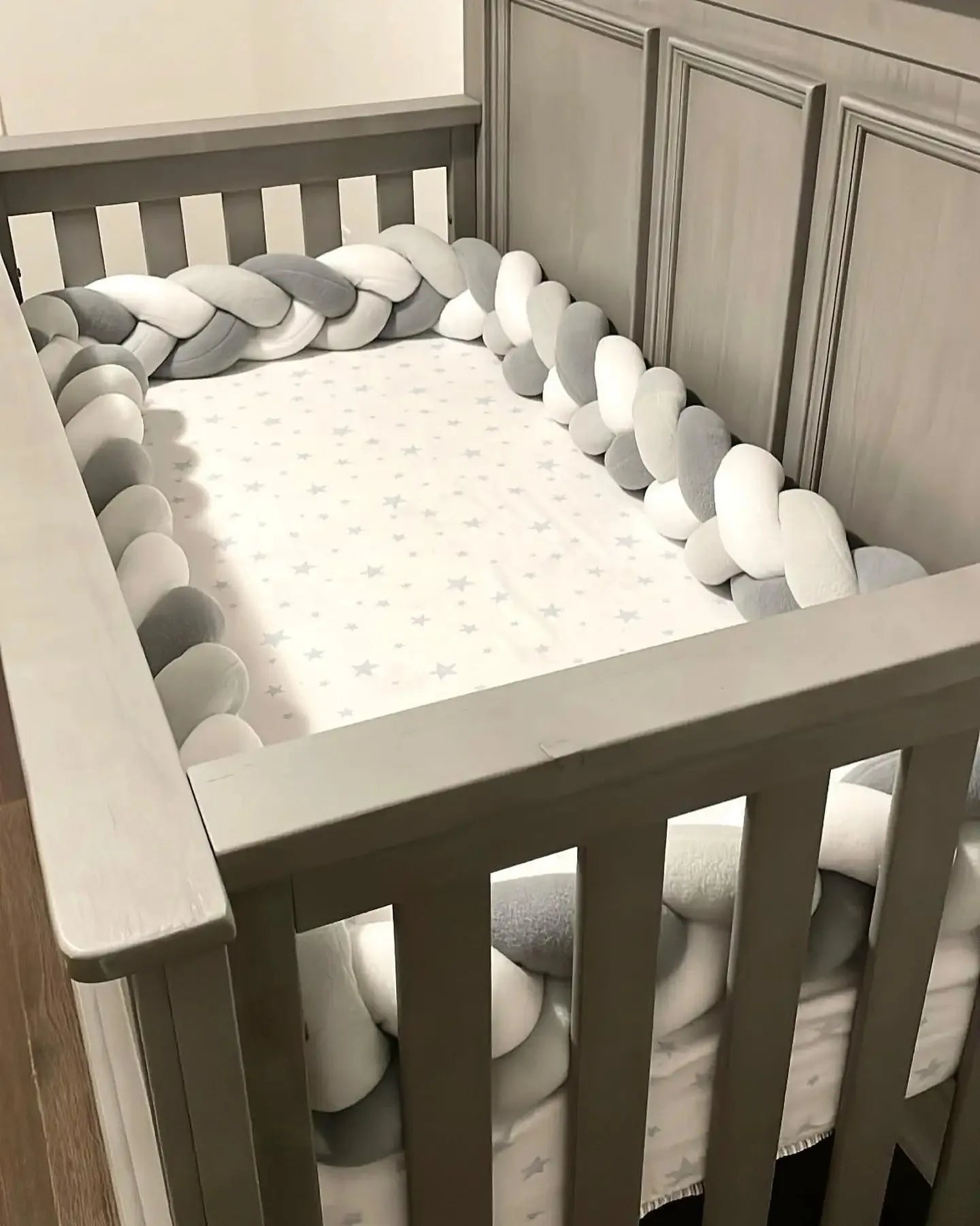 Baby Crib Protector Bed Braid Knot Cushion for Infant Kids 3 Shares Toddler Baby Bed Bumpers In The Crib Newborn 1M/2M/3M/4M