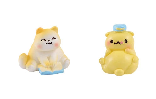 Daily Life Of Cat Statue Figurine Animal Model Cute Cat Small Sofa Furniture Decor for Room Birthday Toy for Kid Home Decoration