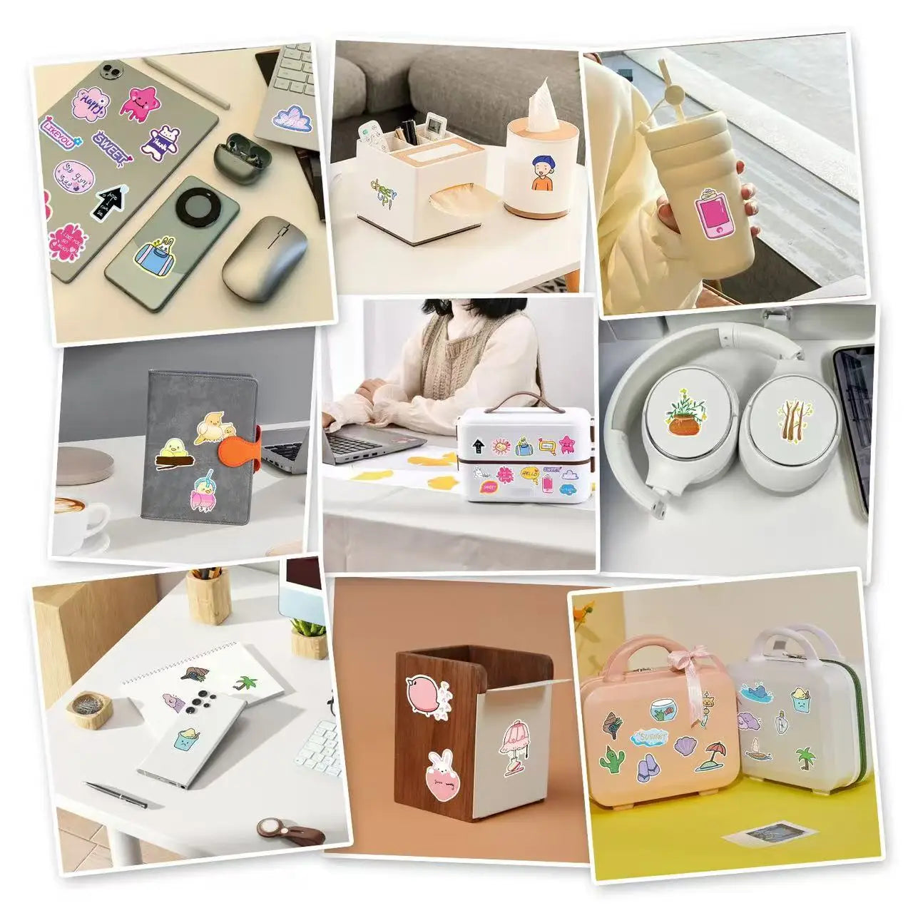 50 cartoon animal stickers, suitable for bedrooms, stationery, scrapbooks, laptops, refrigerators, suitcases, and mobile phones