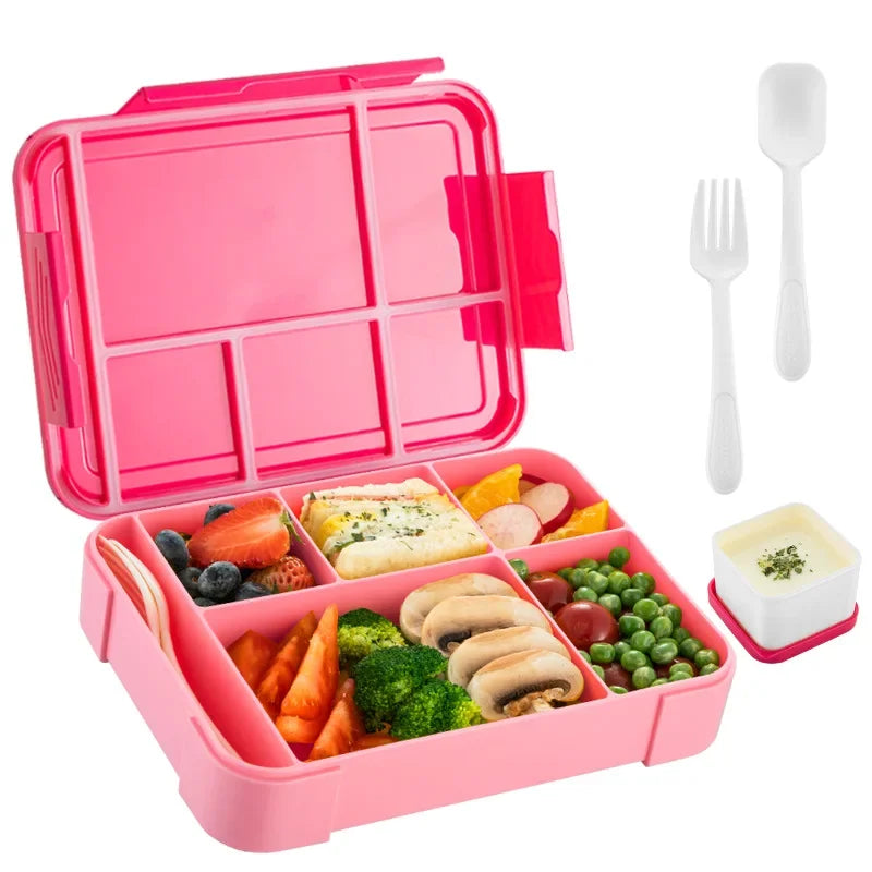 1PC Blue 1330ML Food Grade Sealed Bento Box for Children and Students, for Adults/Kids/Toddler with Tableware Sauce Lunch Box