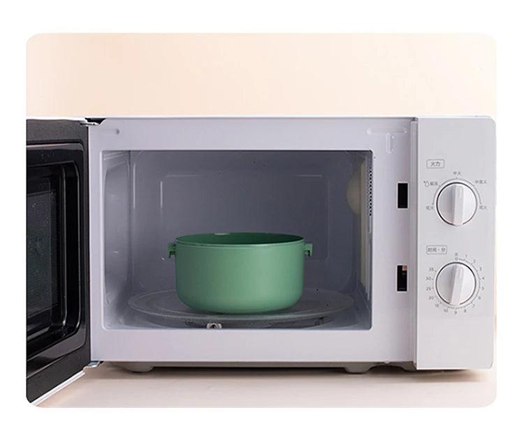 Cartoon Bento Box for Kids School Food Storage Container Microwavable Portable Picnic Basket Round Lunchbox with Handle